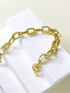 Overlapping Pattern Gold Chain Bracelet