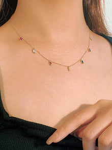  Jeweled Radiance Colorful Gem Light Necklace