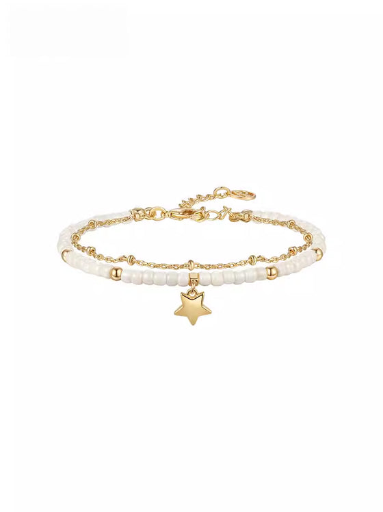 Golden Stardust Pearl Bracelet