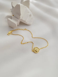  Golden Hexagram Elegance Sterling Silver Bracelet