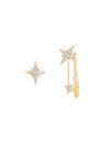 Polar Day asymmetric star-studded diamond earrings