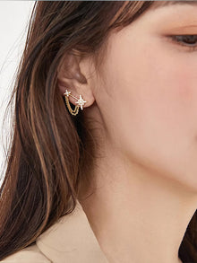  Polar Day asymmetric star-studded diamond earrings