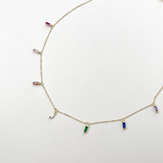 Jeweled Radiance Colorful Gem Light Necklace