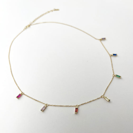 Jeweled Radiance Colorful Gem Light Necklace