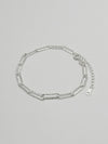 Korean-style Sparkling Chain Design Sterling Silver Bracelet