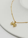 Korean-style 925 silver butterfly knot / ribbon necklace in Gold