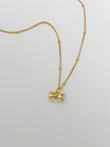 Korean-style 925 silver butterfly knot / ribbon necklace in Gold