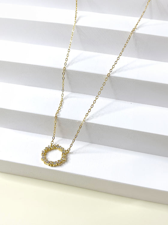 Gold Legend Diamond-Encrusted Circle Necklace