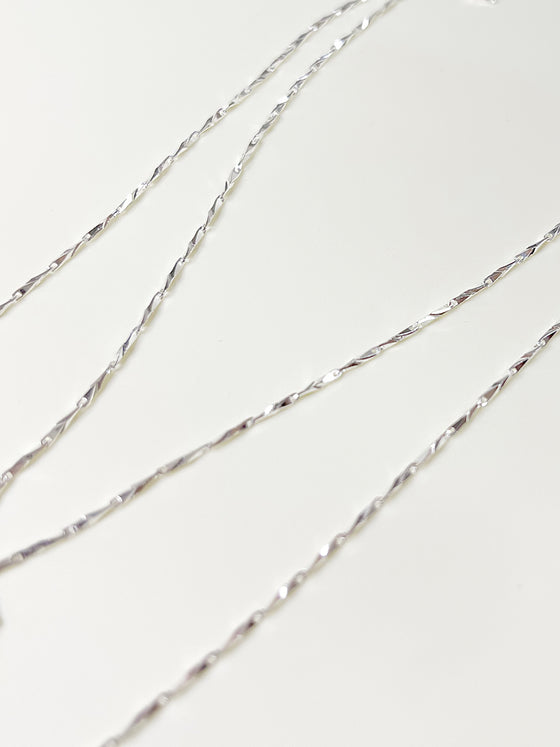 Silver Shimmering Double-Layer Necklace