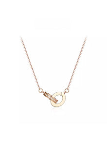  Rose Gold Interlocked Circles Necklace