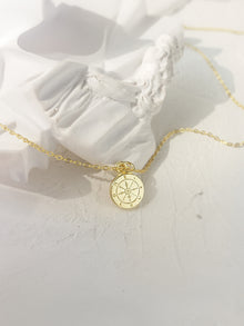  Sterling Silver Compass Pendant Necklace