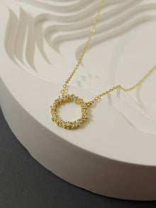  Gold Legend Diamond-Encrusted Circle Necklace
