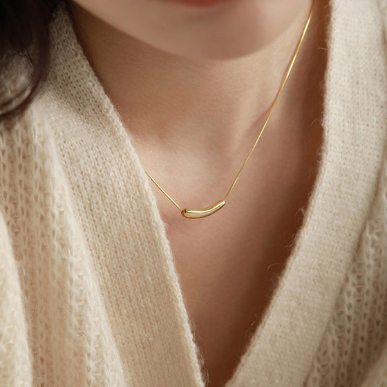 Golden or Silver Geometric Water Drop Collarbone Necklace