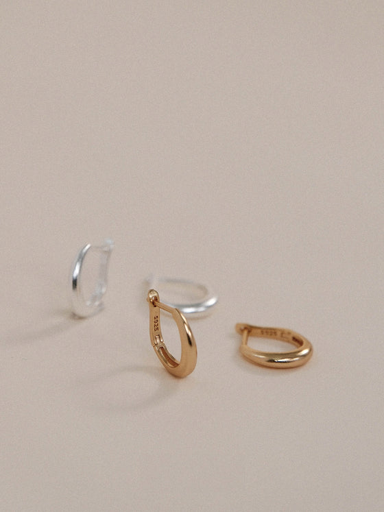 Gold or Silver Hoop Frosted Everyday Earrings