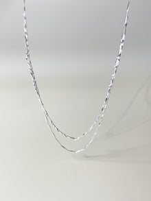  Silver Shimmering Double-Layer Necklace