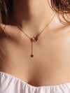 Rose Gold Starry Night and Moon Necklace