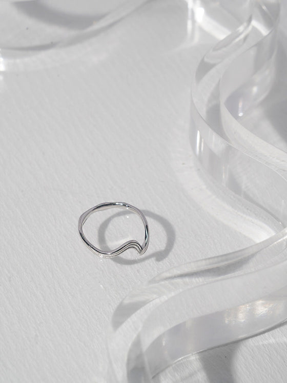 Minimalistic Sterling Silver Wave Ring